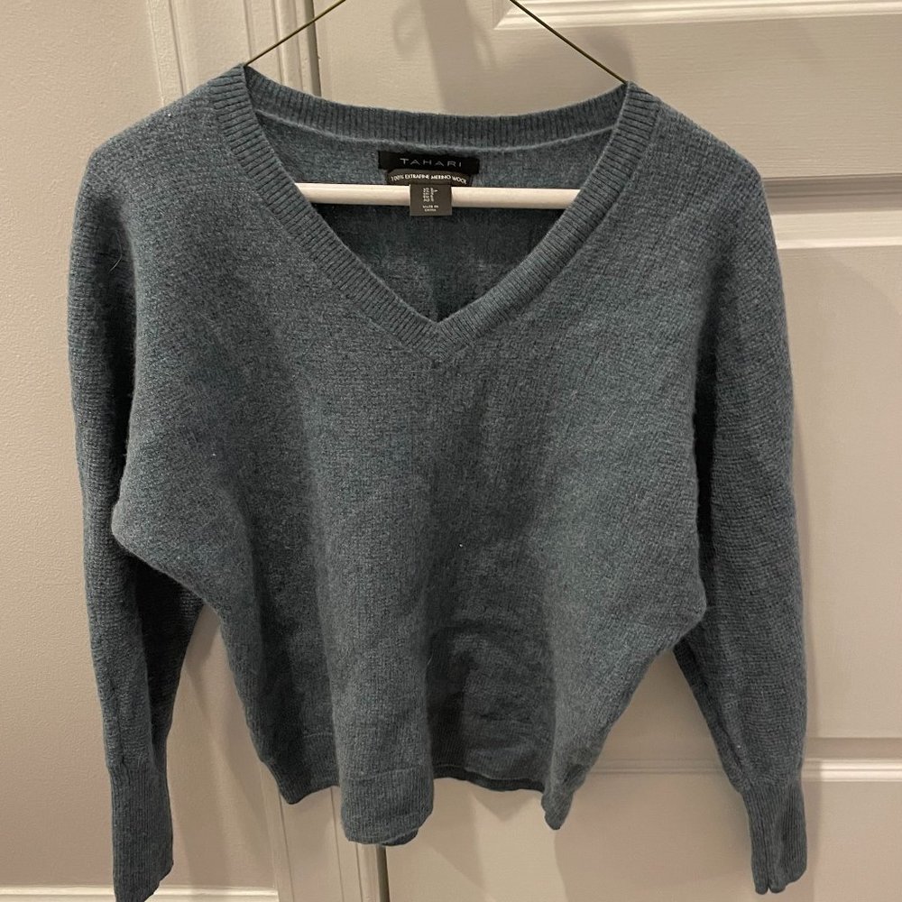100% Wool Blue Sweater